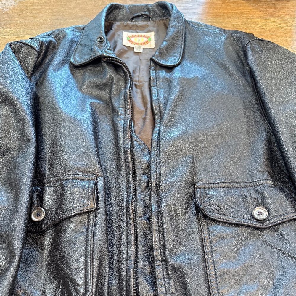 80’s Banana Republic Leather Bomber Jacket